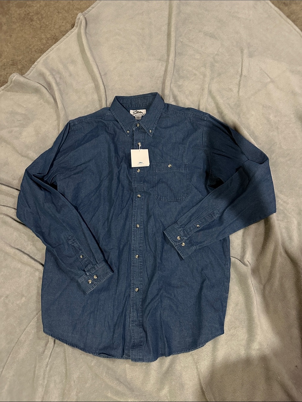Men's Casual Denim Button-Down Shirt - Indigo Blue